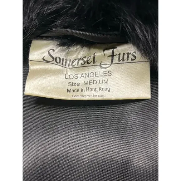 Vintage 1980’s Somerset Furs of Los Angeles Rabbit Fur Coat Size Medium - Picture 12 of 14